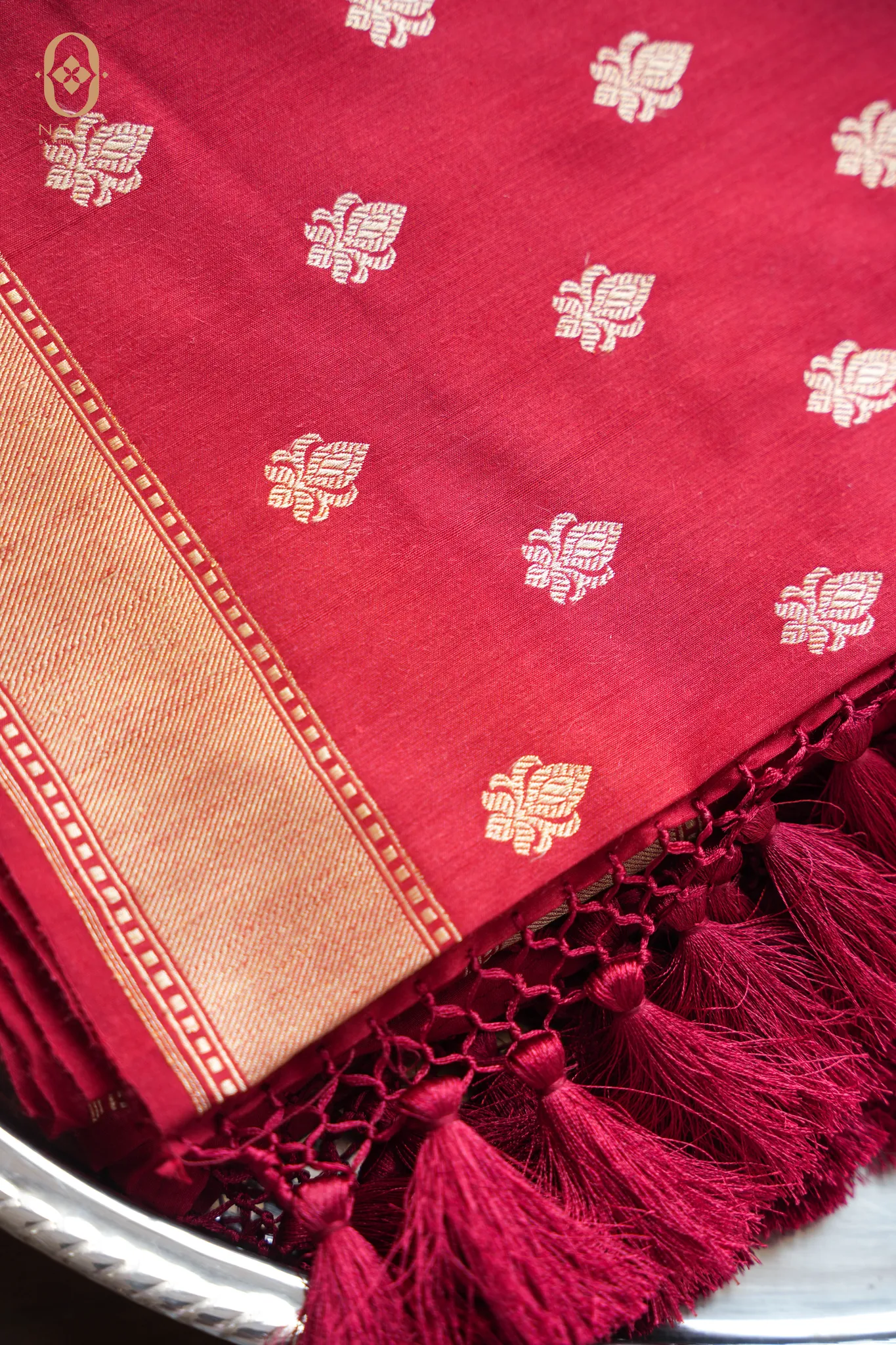 DEVI | Red Munga Silk Real Zari Saree