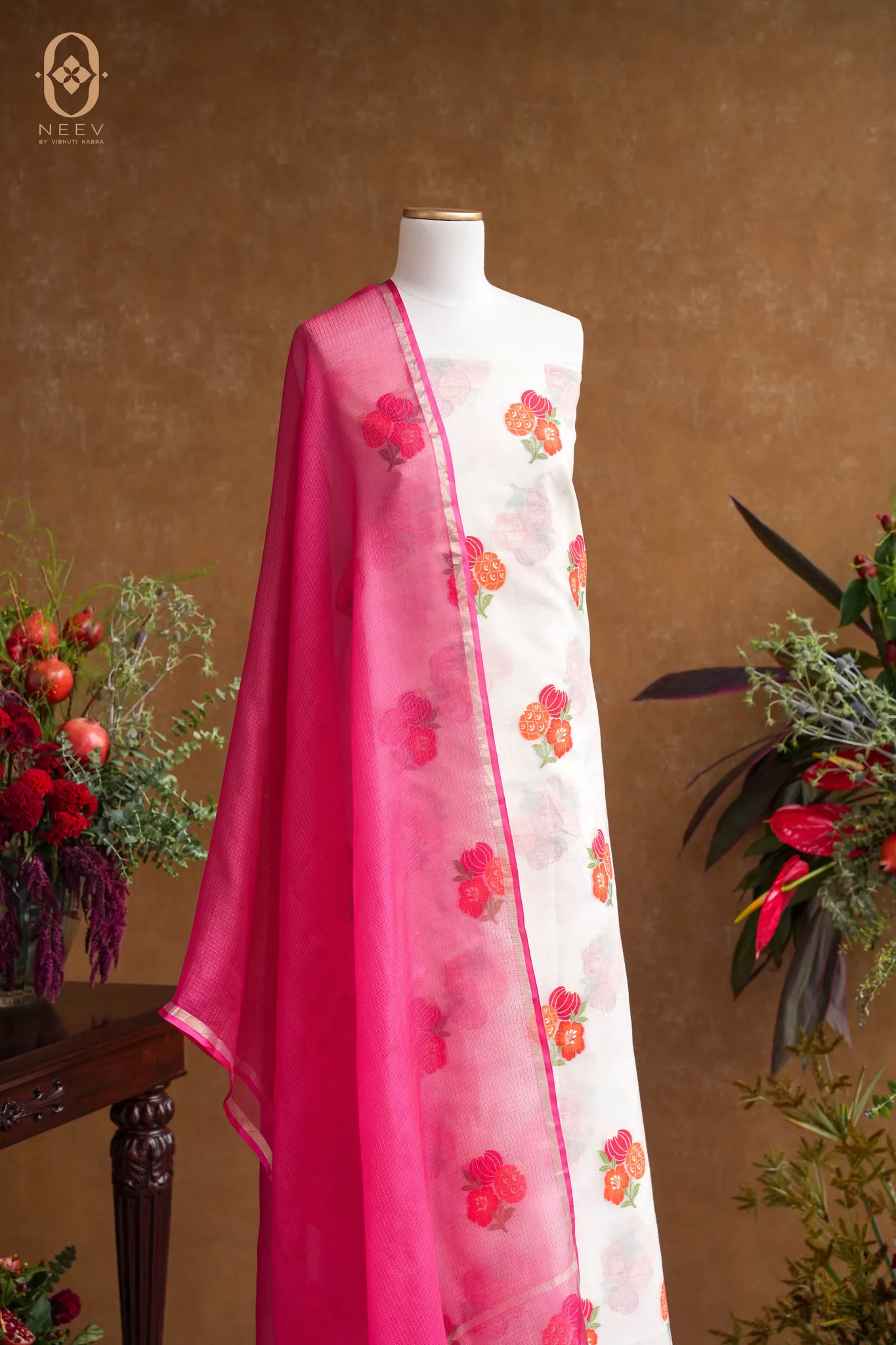 The Sacred Garden- Chanderi Cotton Anar Suit Set