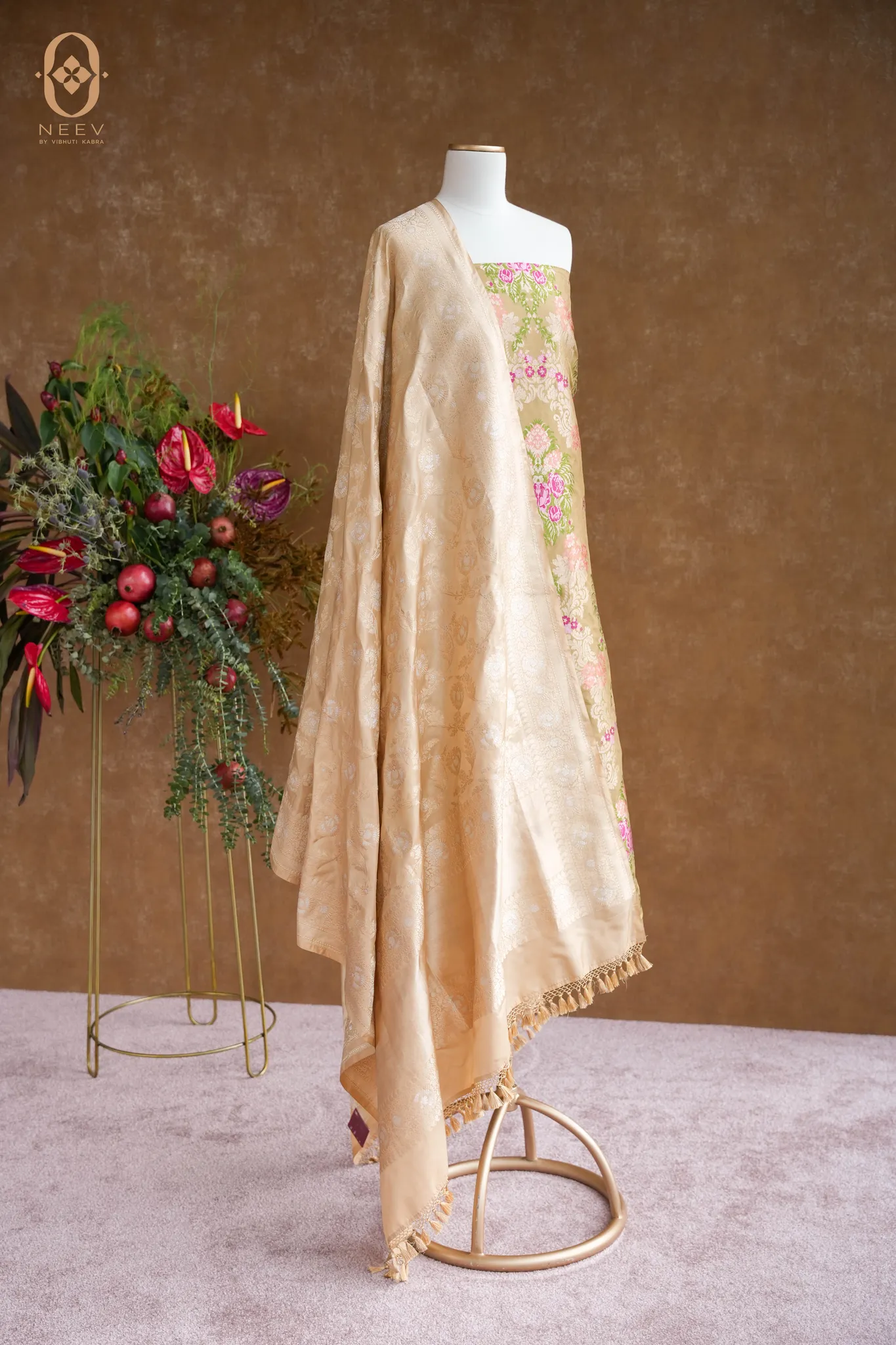 Katan Silk Jaal Suit Set