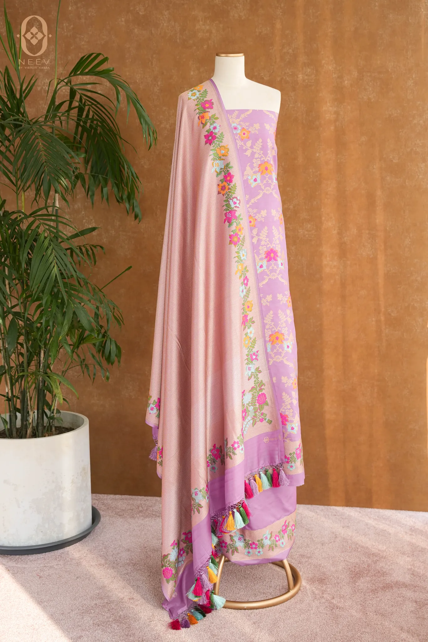 Premium Katan Silk Jaal Suit Set