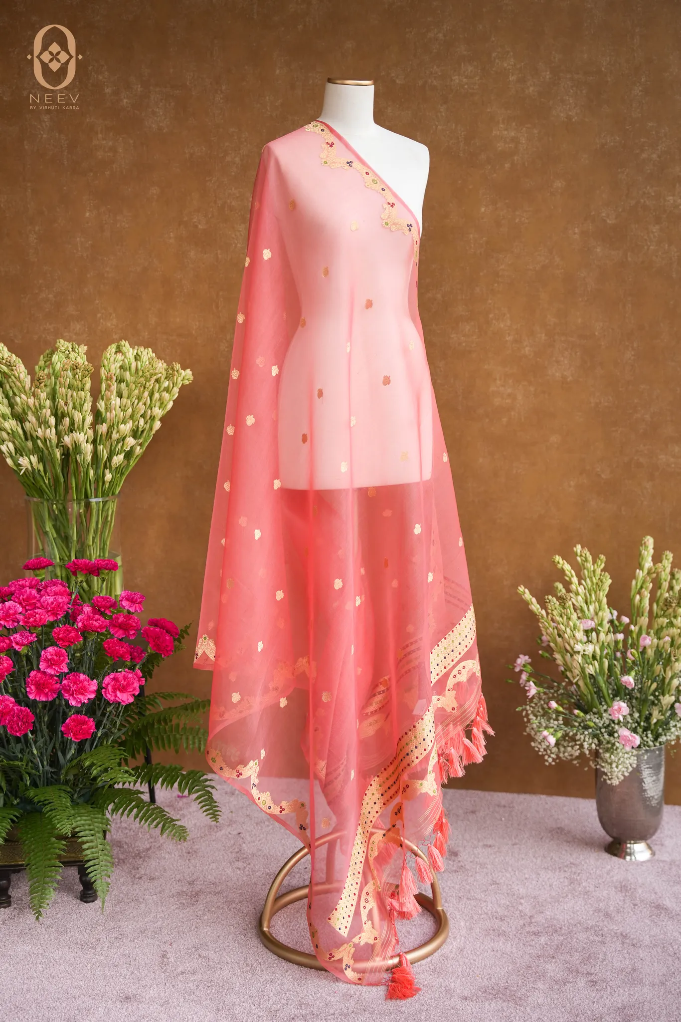 Kora Silk Meenakari Dupatta