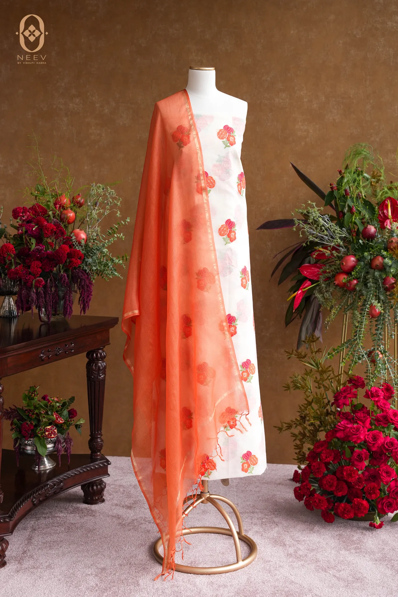 The Sacred Garden- Chanderi Cotton Anar Suit Set