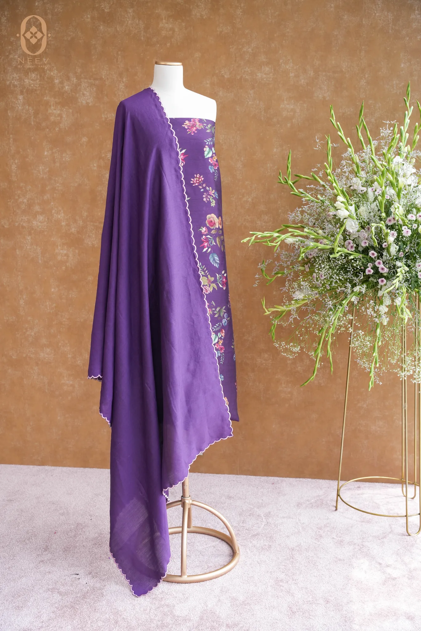 Printed Chinia Silk Suit Set