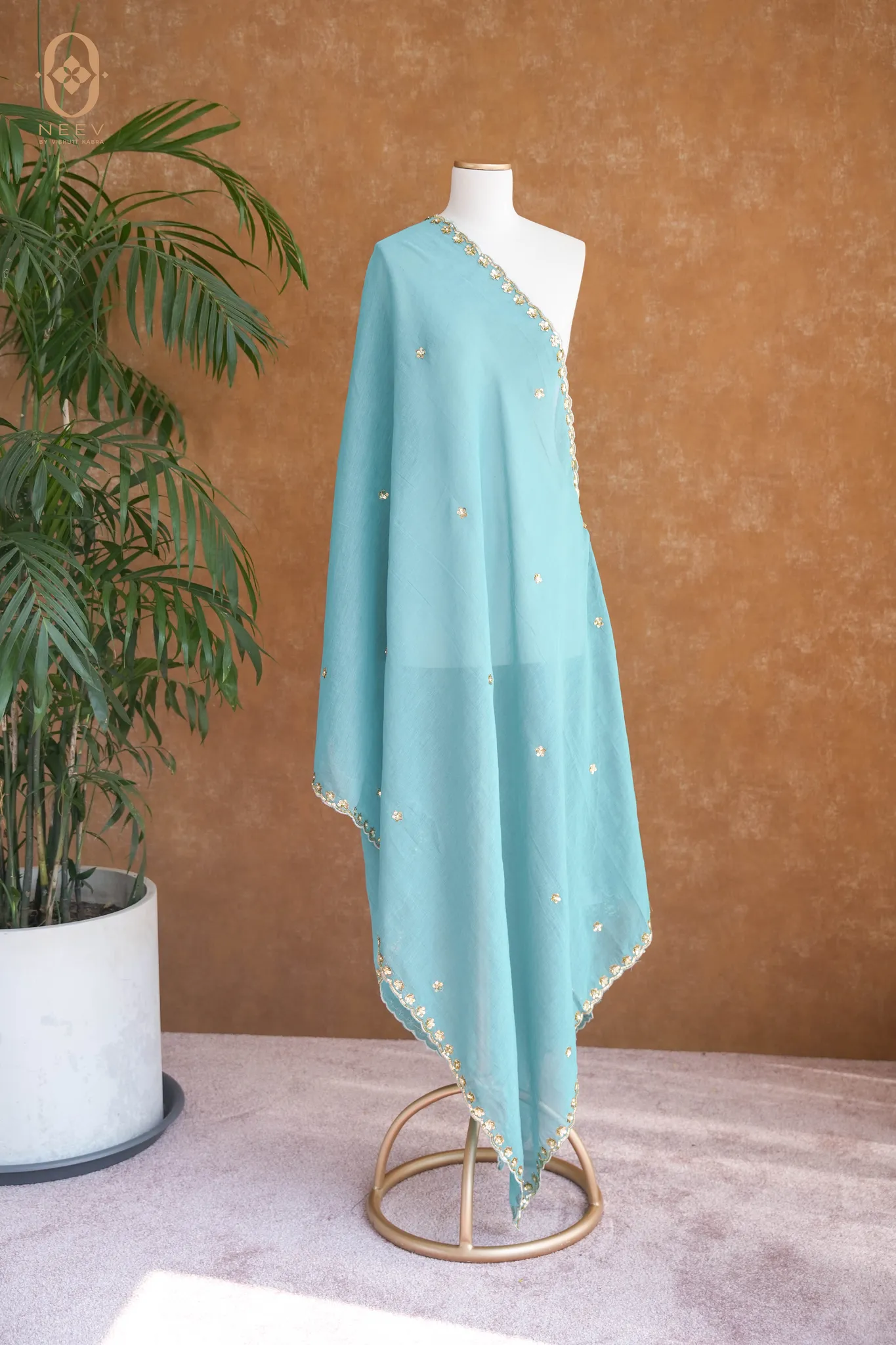 Daisy Mul Tissue Handwork Dupatta