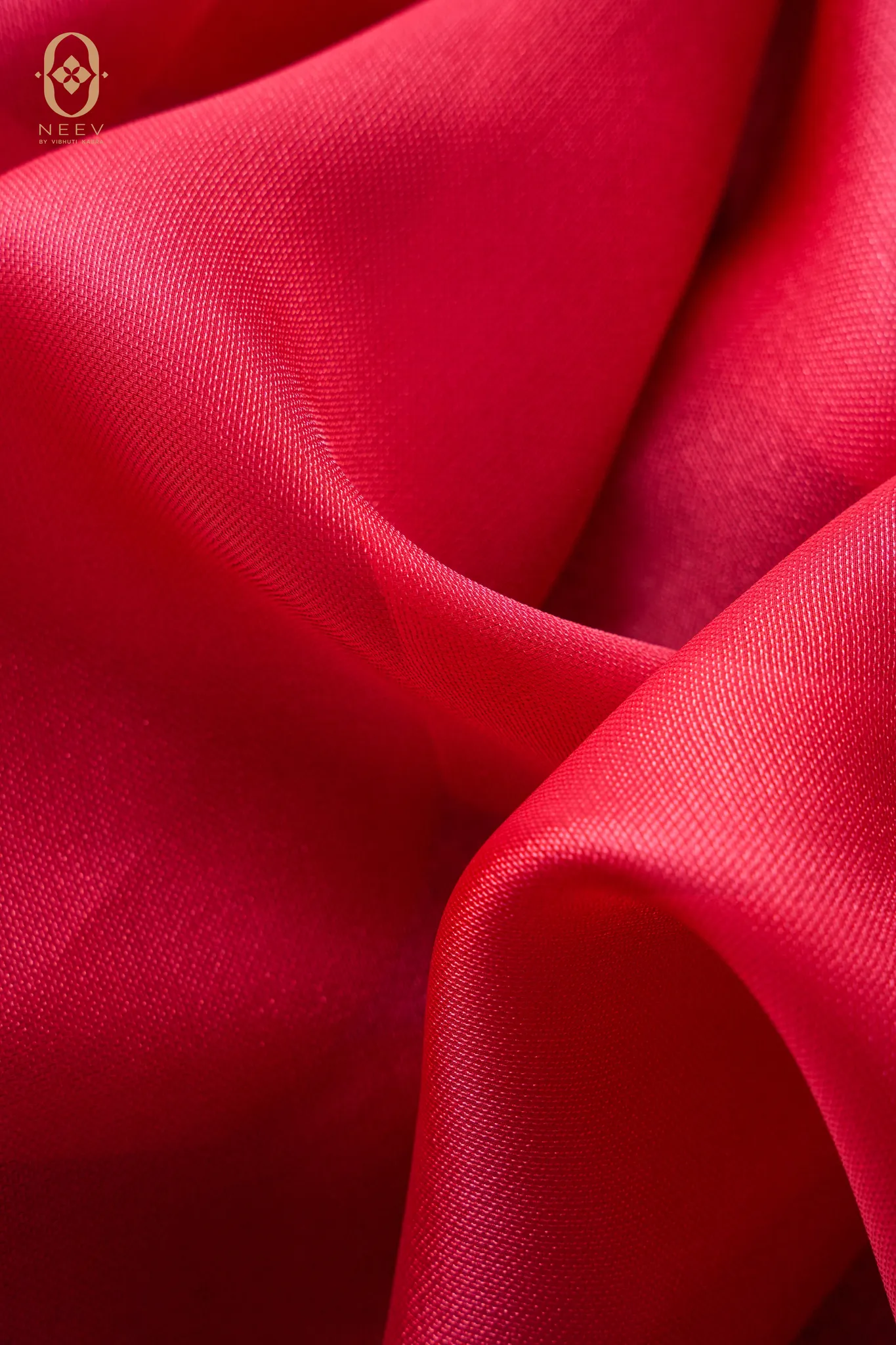 Fire Fly Vermilion Sheer Silk Fabric