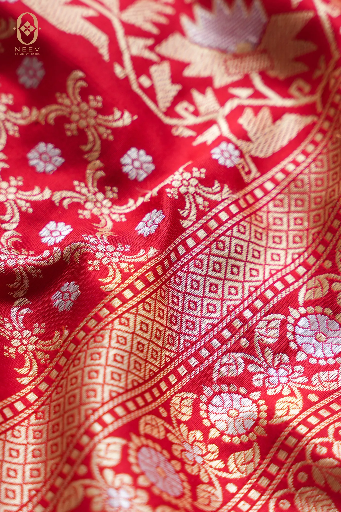Anantaya | Red Katan Silk Real Zari Dupatta