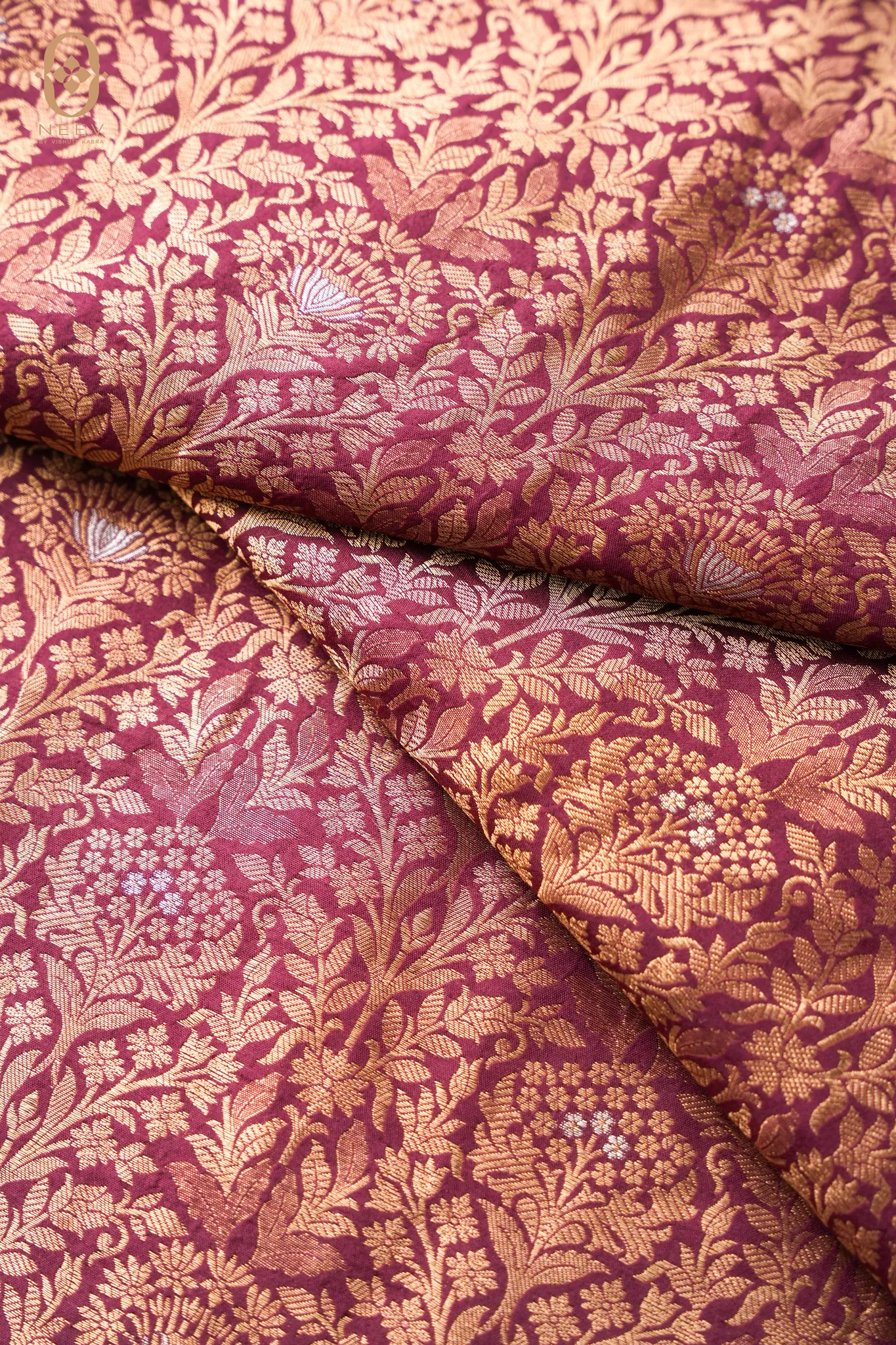 Katan Silk Brocade Jaal Fabric