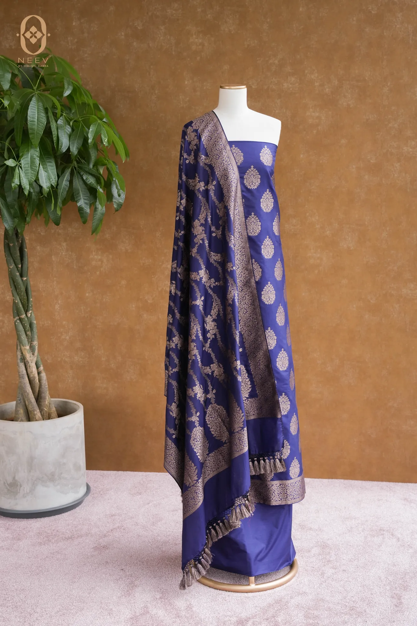 Katan Silk Antique Zari Suit Set