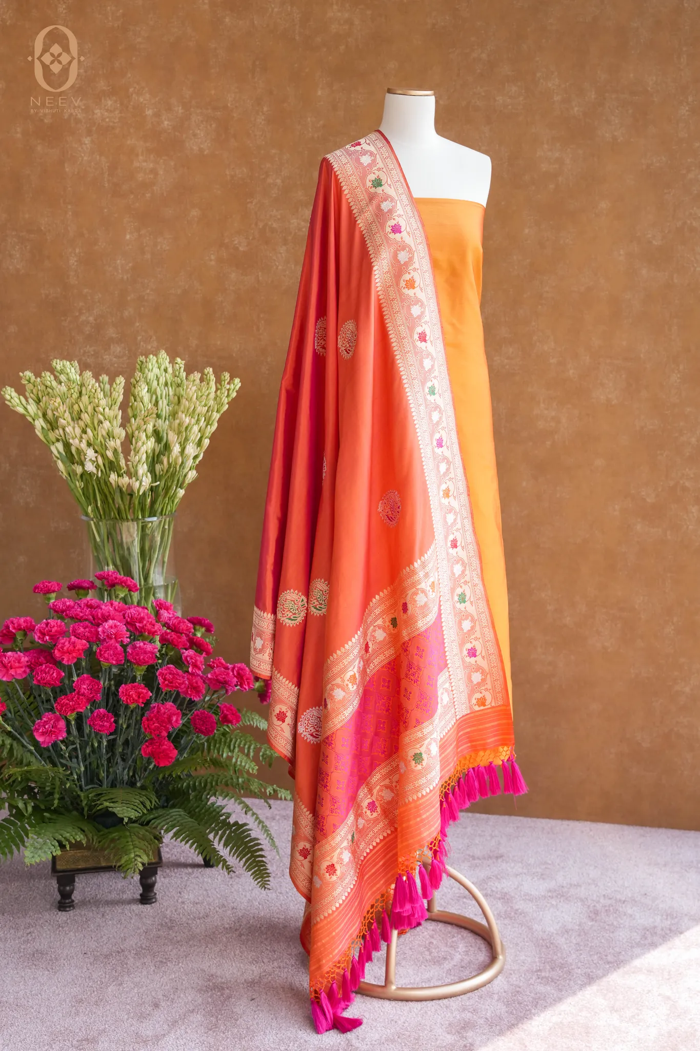 Dual Tone Katan Silk Suit Set