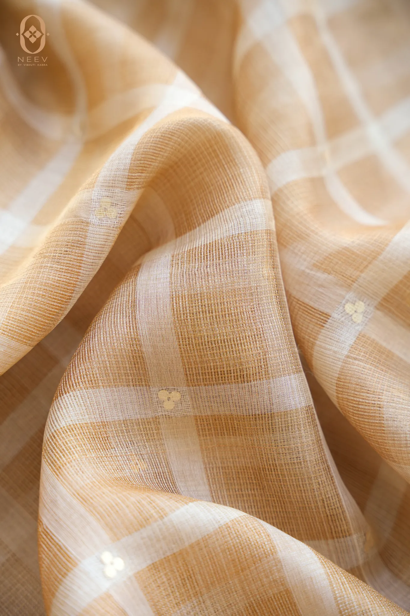 Checkered Tissue Silk Fabric