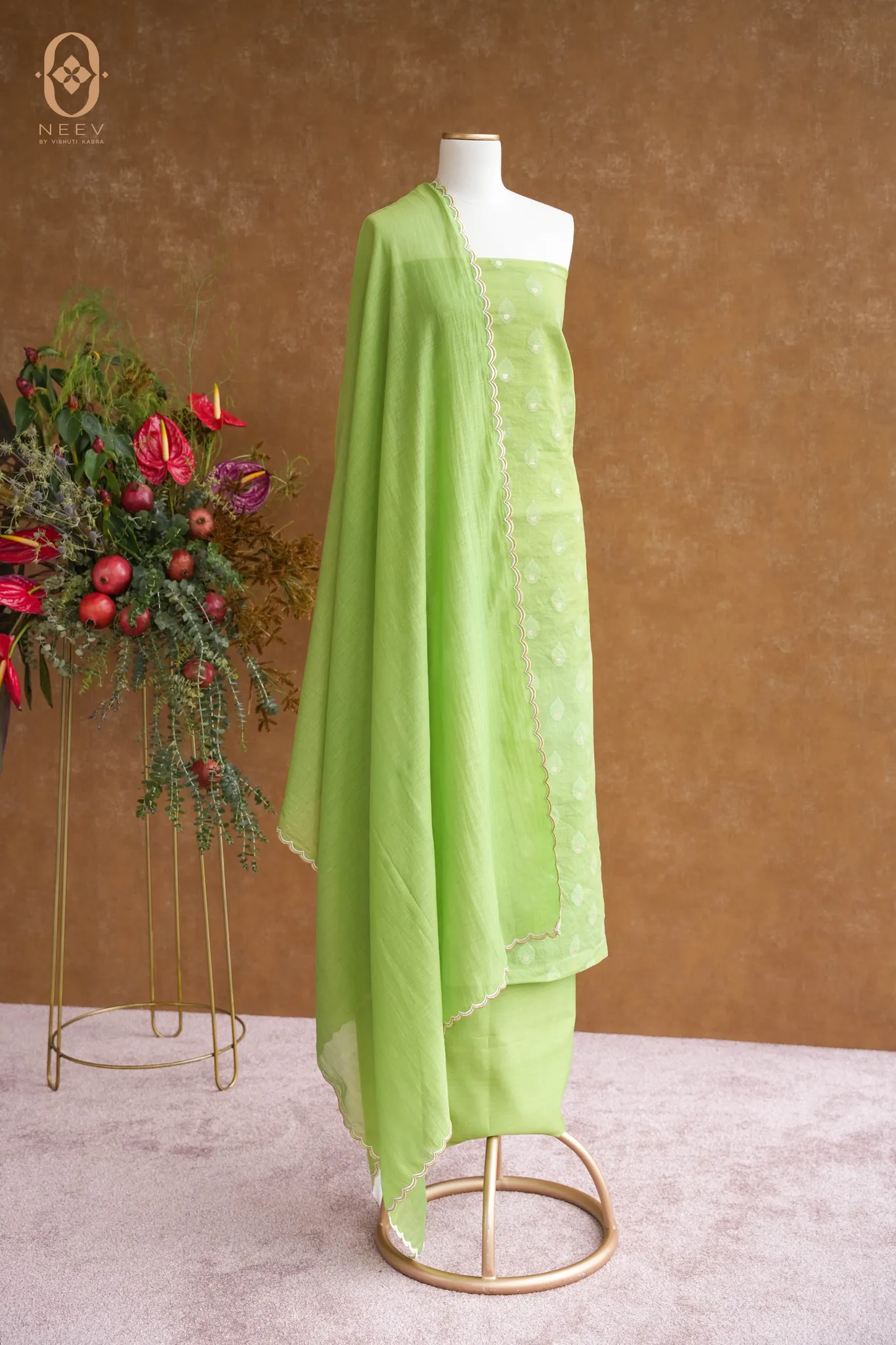 Chanderi Jacquard Suit Set