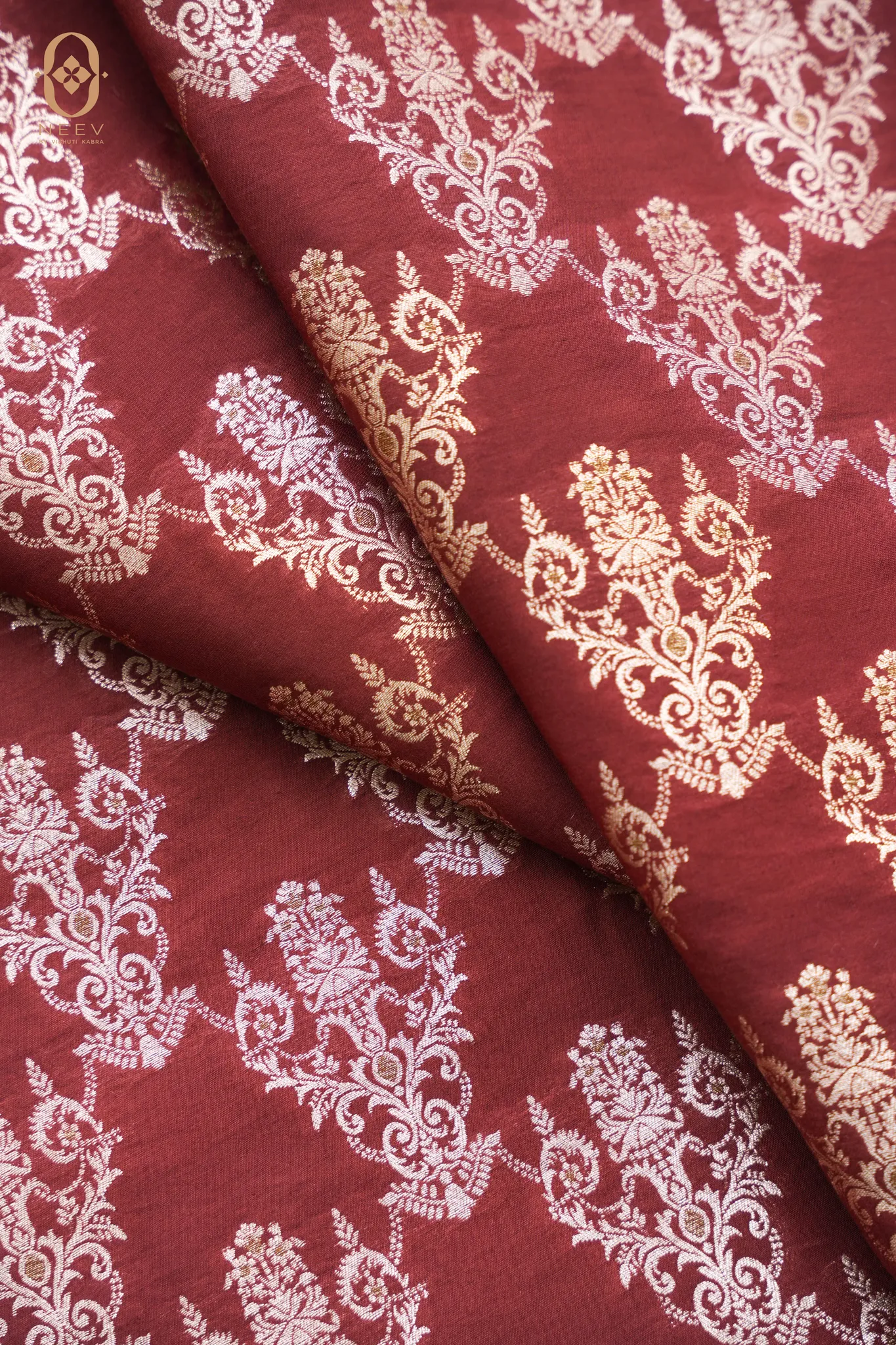 Mulberry Cotton Jaal Fabric