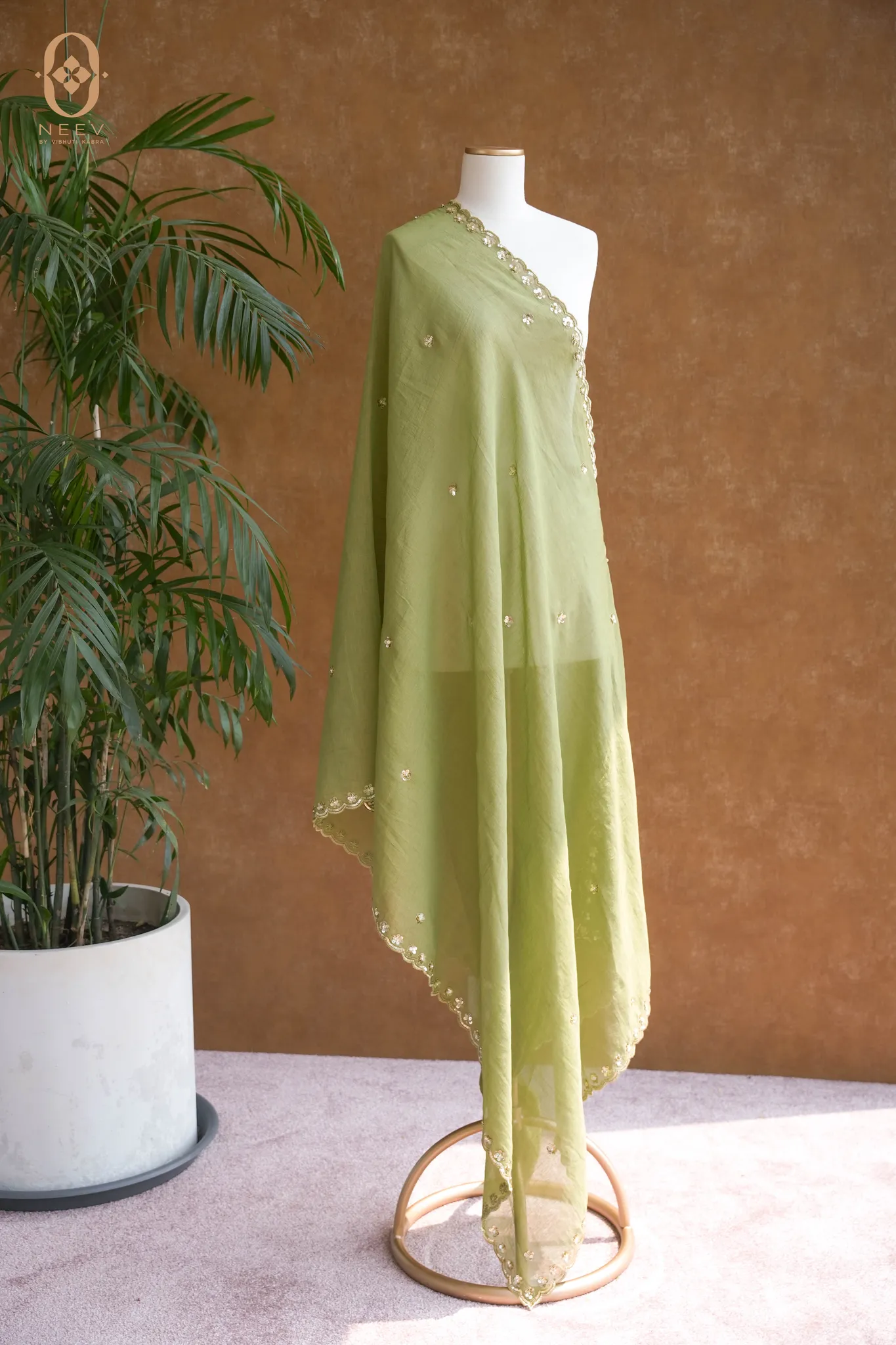 Daisy Mul Tissue Handwork Dupatta
