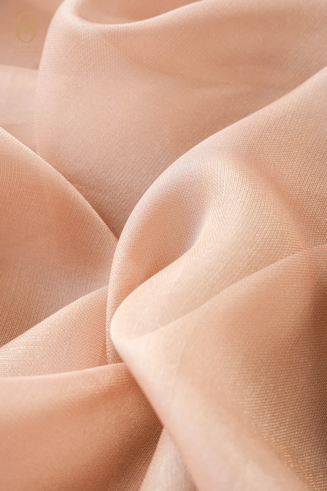 Fire Fly Blush Sheer Silk Fabric