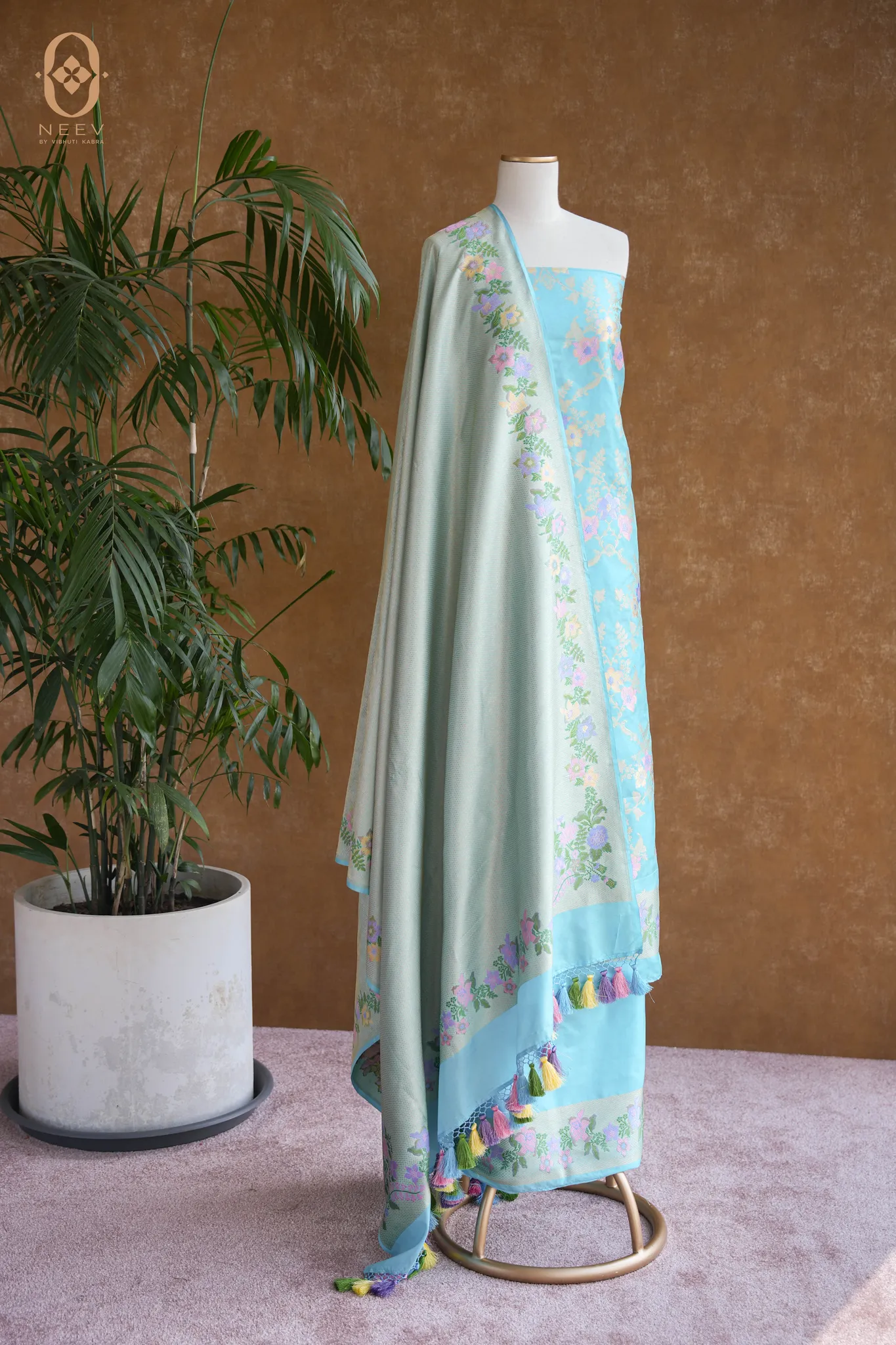 Premium Katan Silk Jaal Suit Set