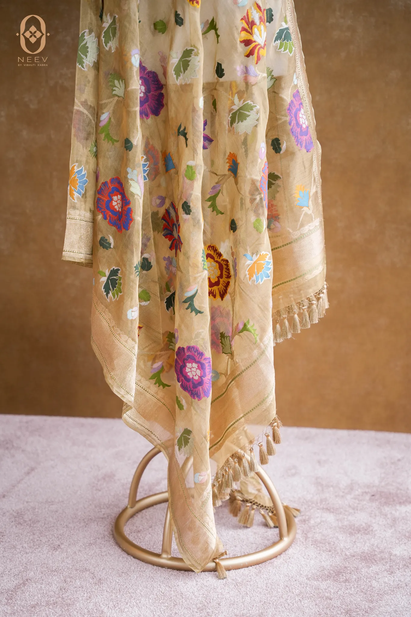 Premium Tissue Multi Meenakari Dupatta