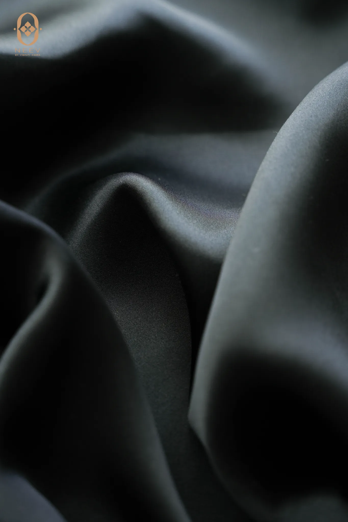 Fire Fly Black Rose Satin Fabric