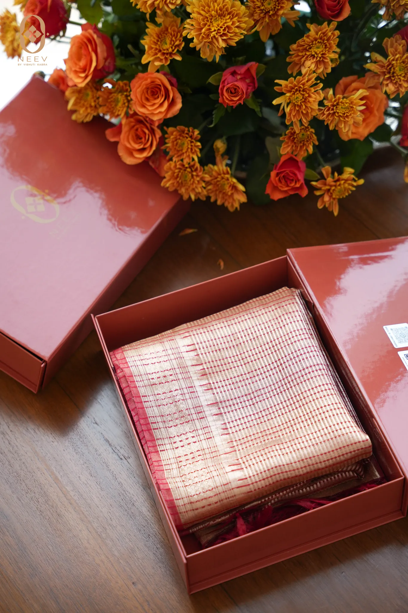 Sindoori Rang Chanderi Tissue Dupatta