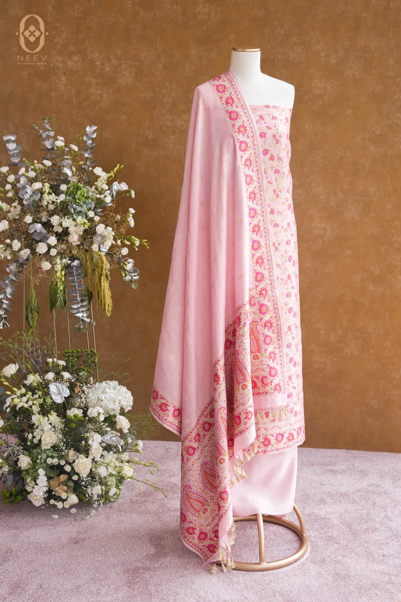 Kora Silk Meenakari Suit Set