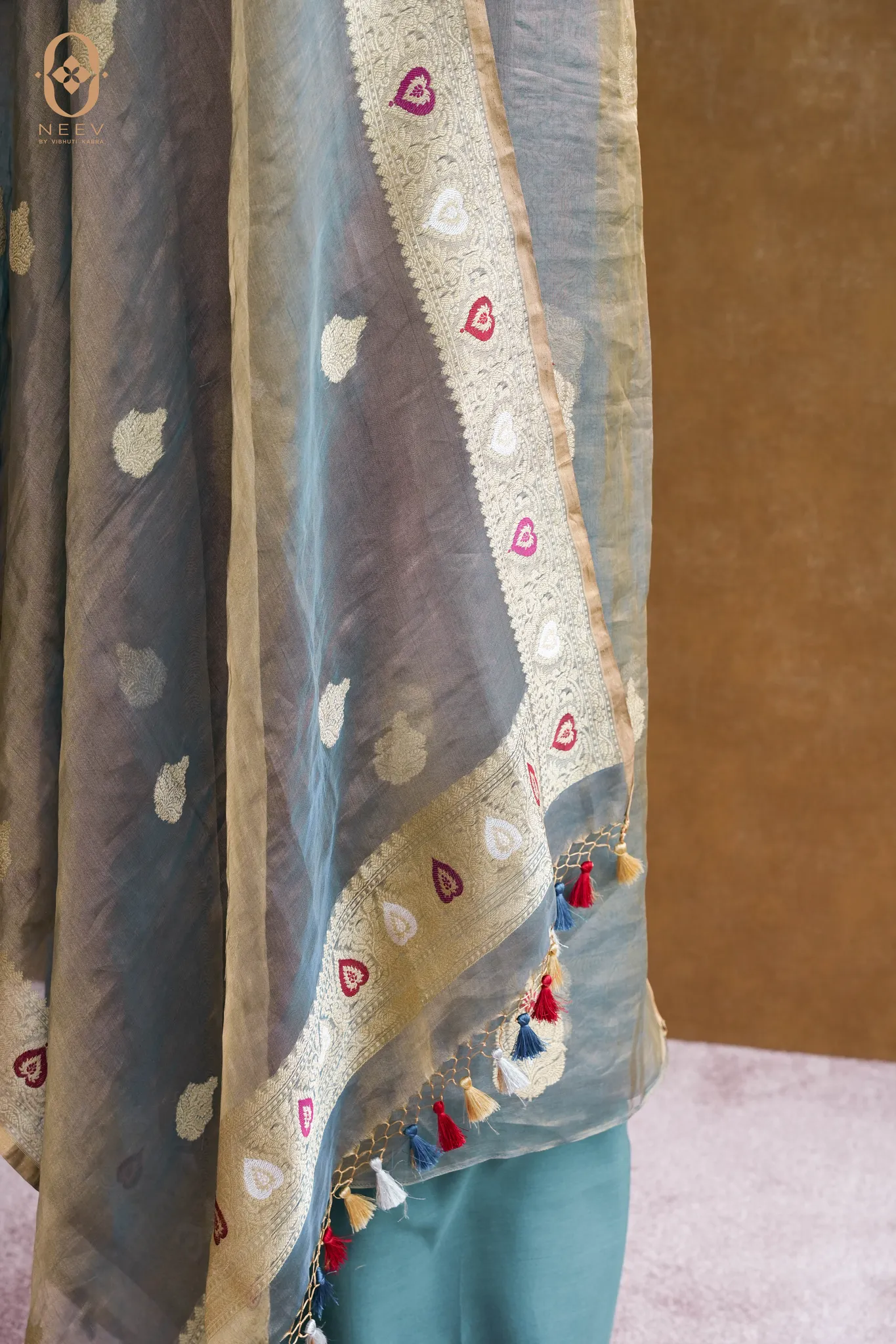 Tissue Silk Meenakari Suit Set