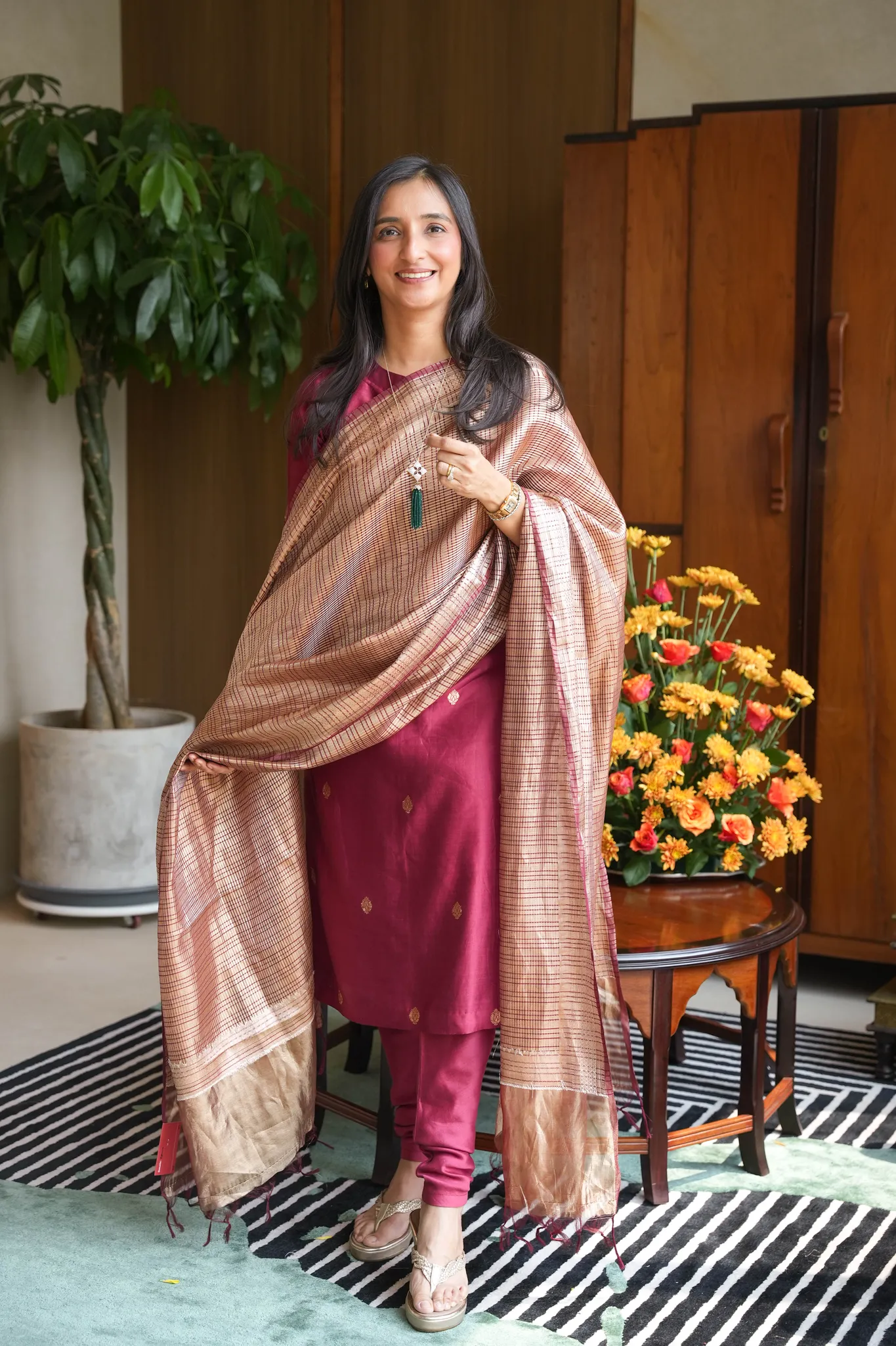 Unstitched Anar Chinia Tissue Suit Set