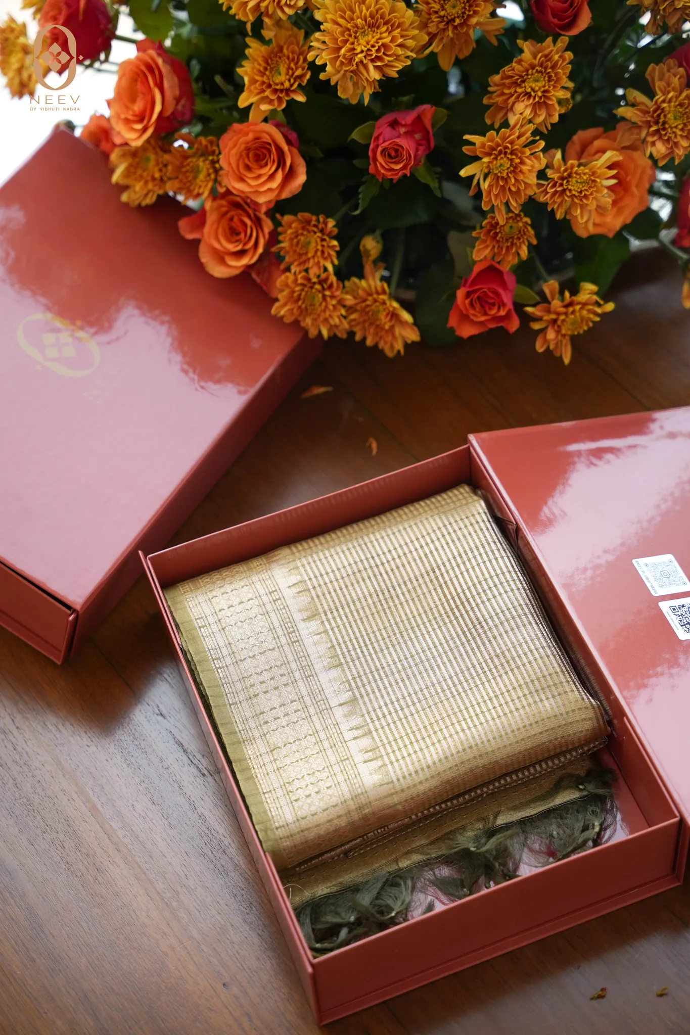 Mehendi Rang Chanderi Tissue Dupatta