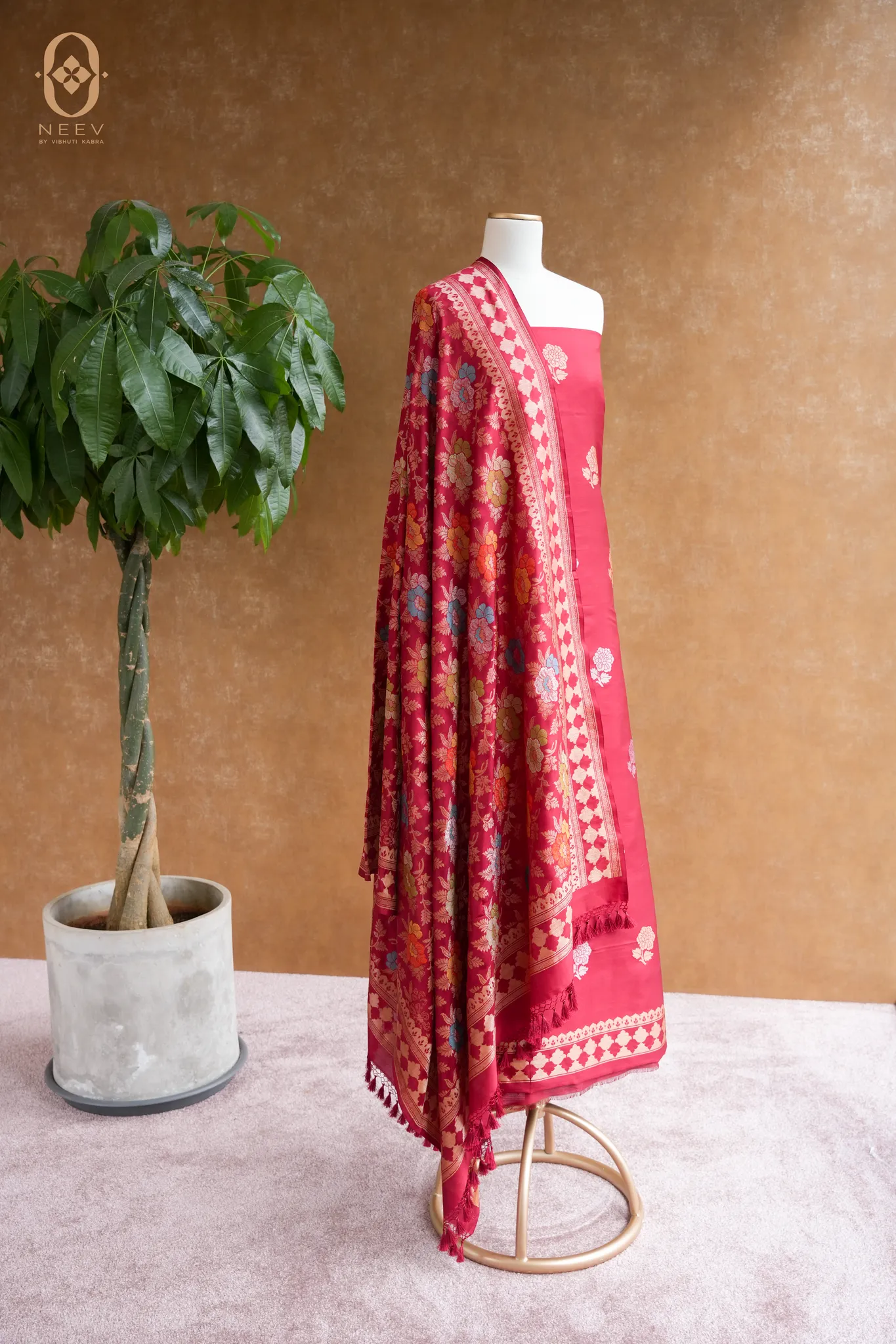 Ek Tara Katan Silk Multi Meena Suit Set