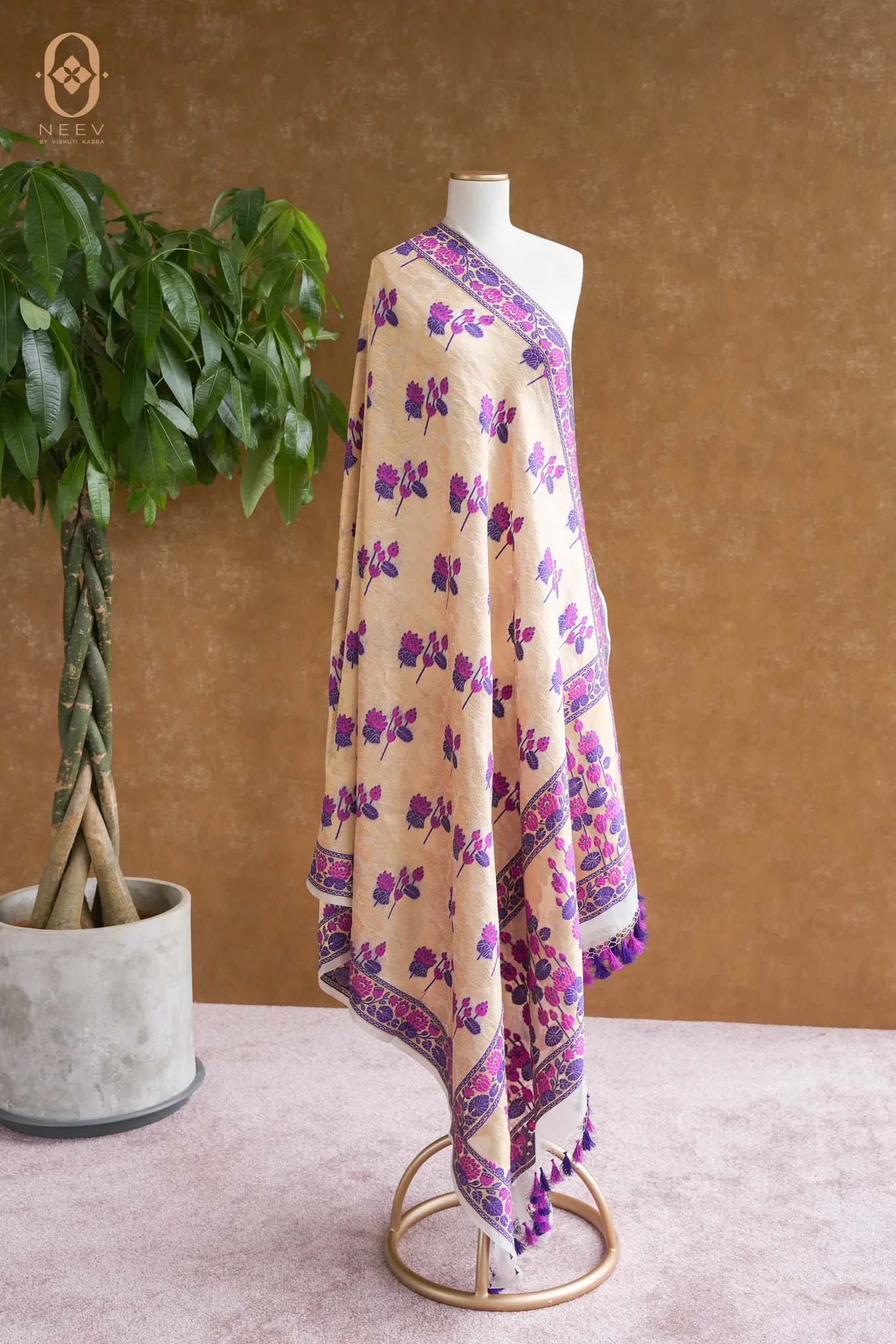 Kora Silk Multi Meenakari Dupatta