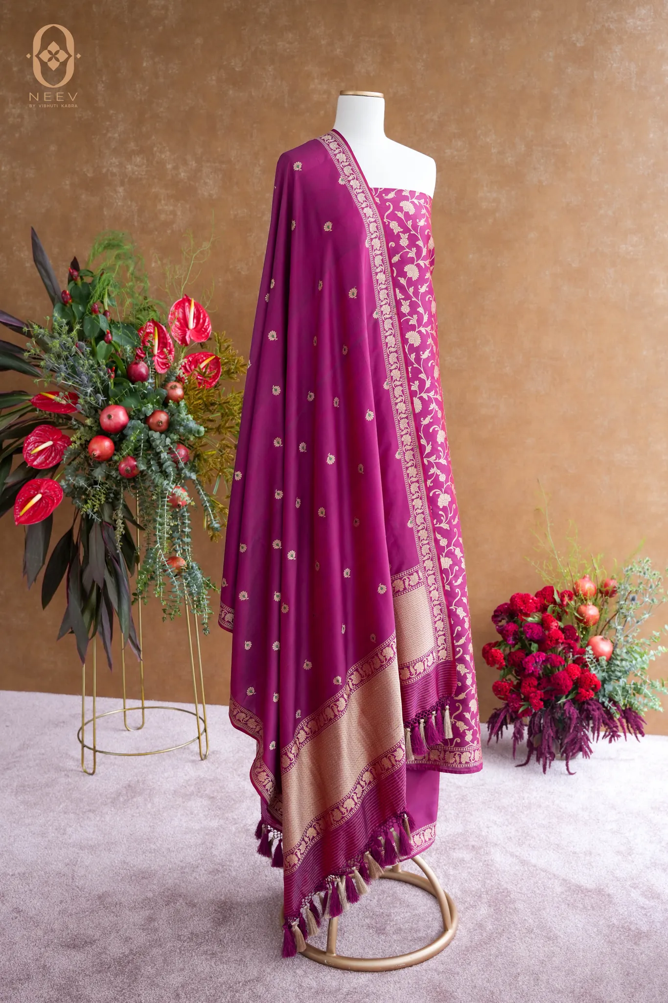 Katan Silk Jaal Suit Set