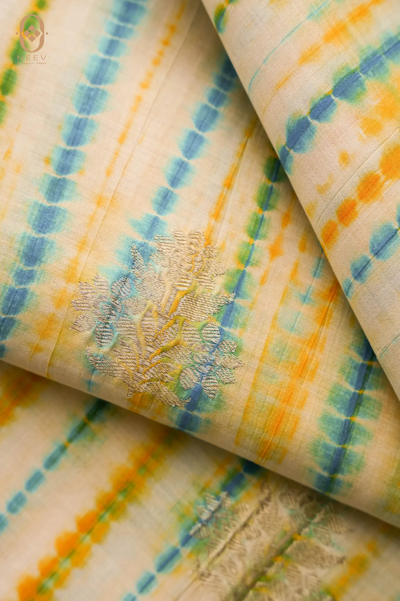 Shibori With Motif In Silk Fabric