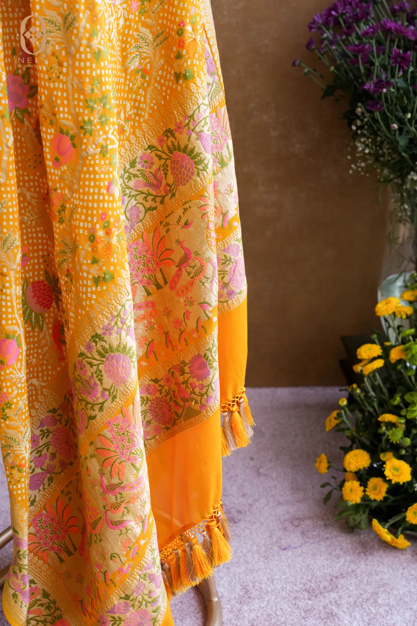 Georgette Meenakari Bandhani Dupatta