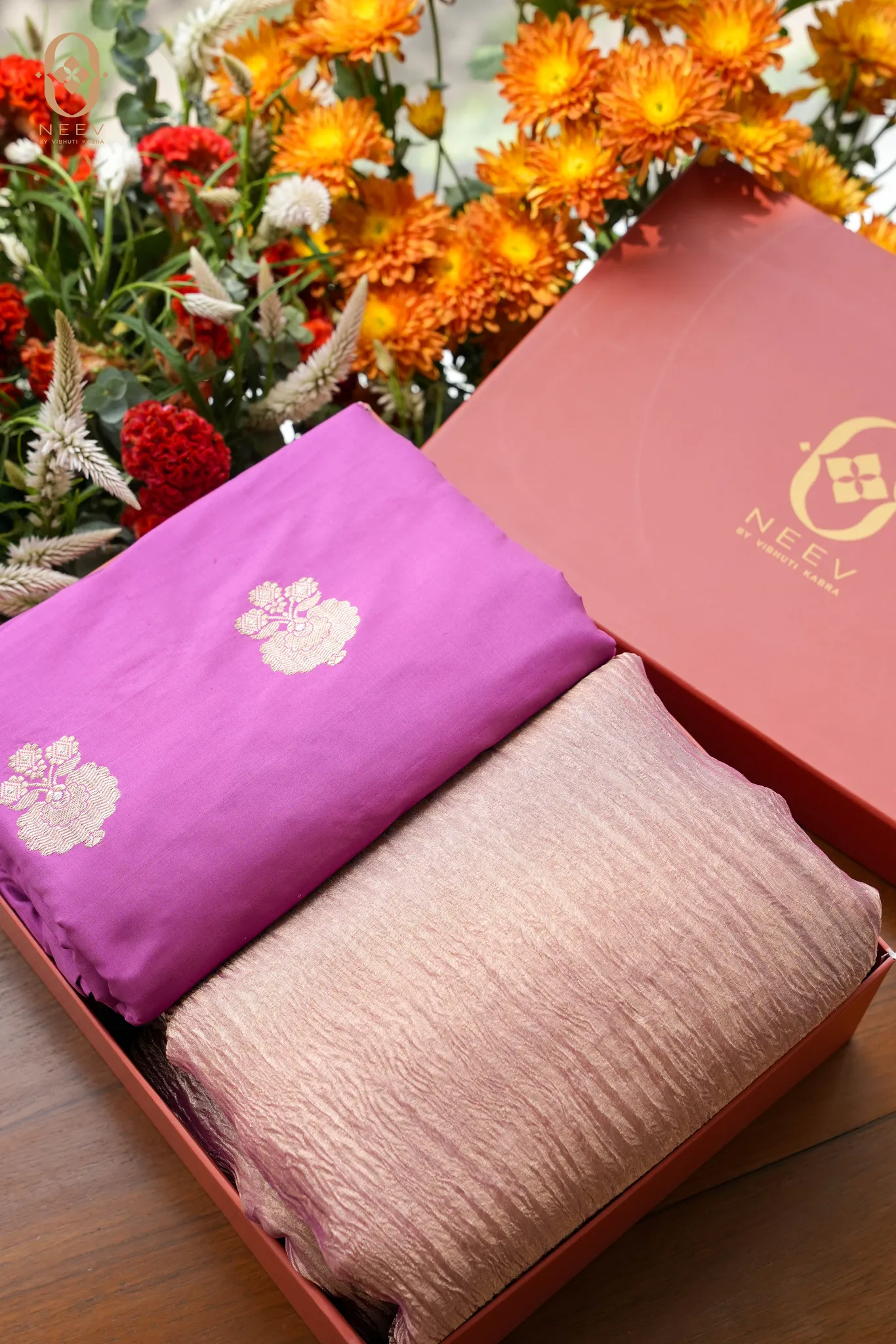 Katan And Tissue Silk Suit Set